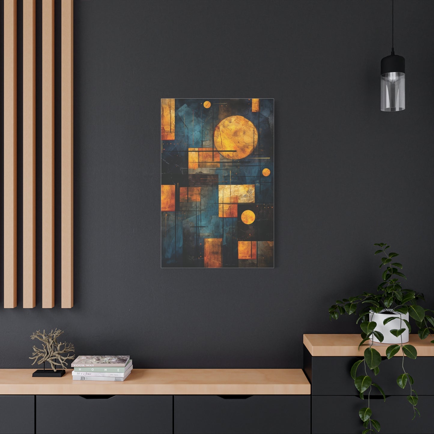 Abstract Geometric Wall Art Canvas Print, Modern Home Decor