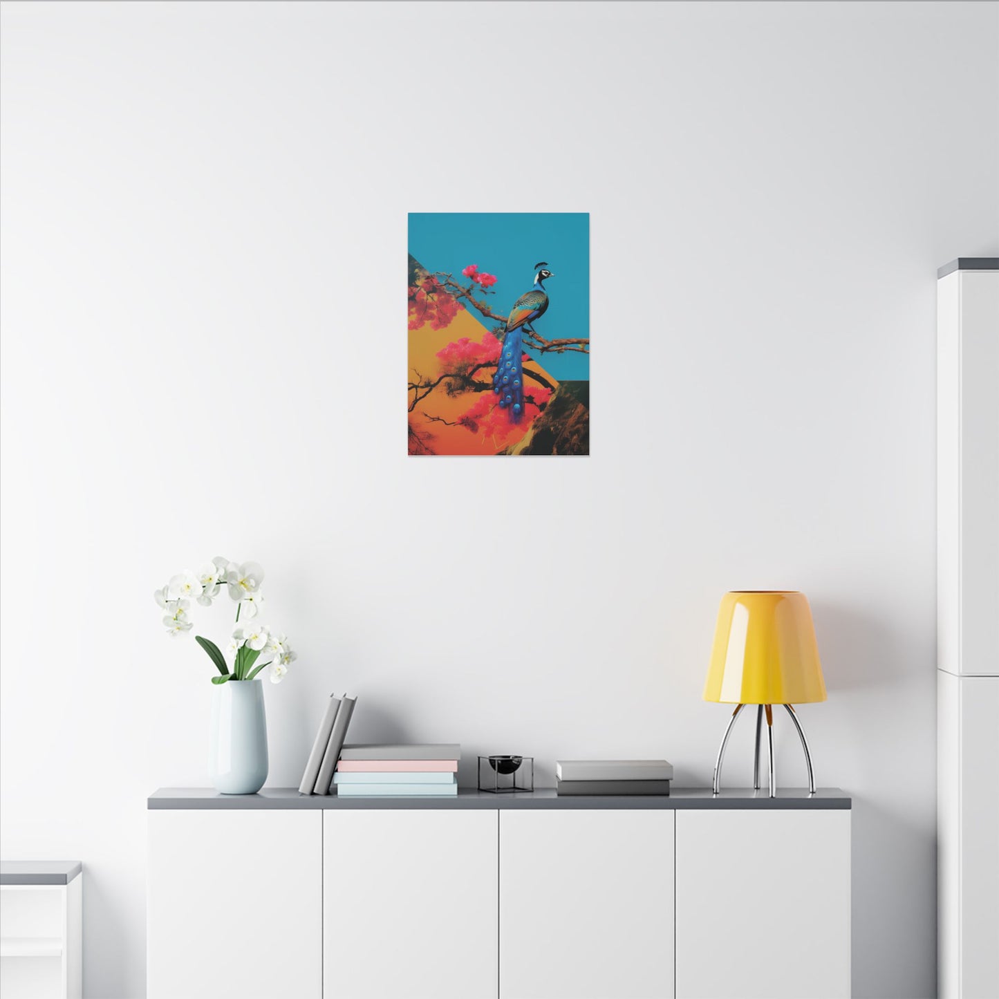Vibrant Peacock Canvas Art Print
