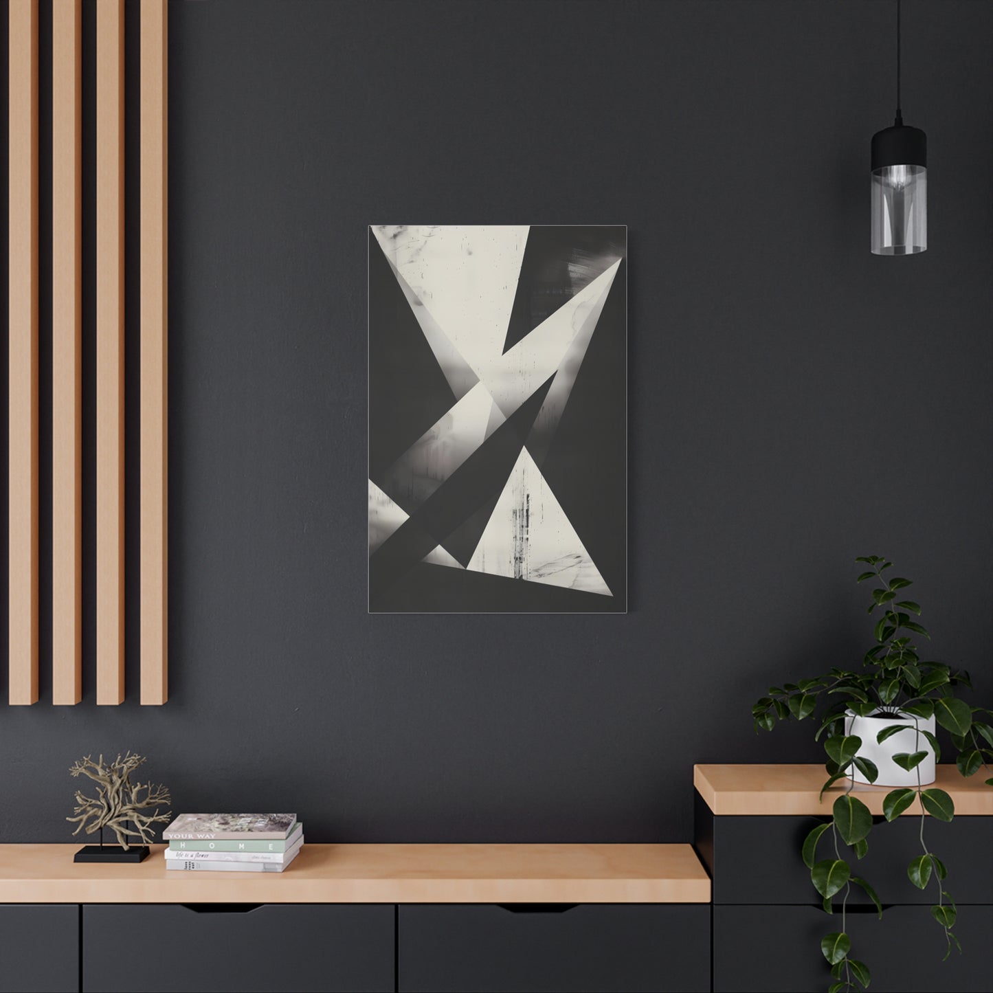 Fractured Silence — Monochrome Geometric Abstract