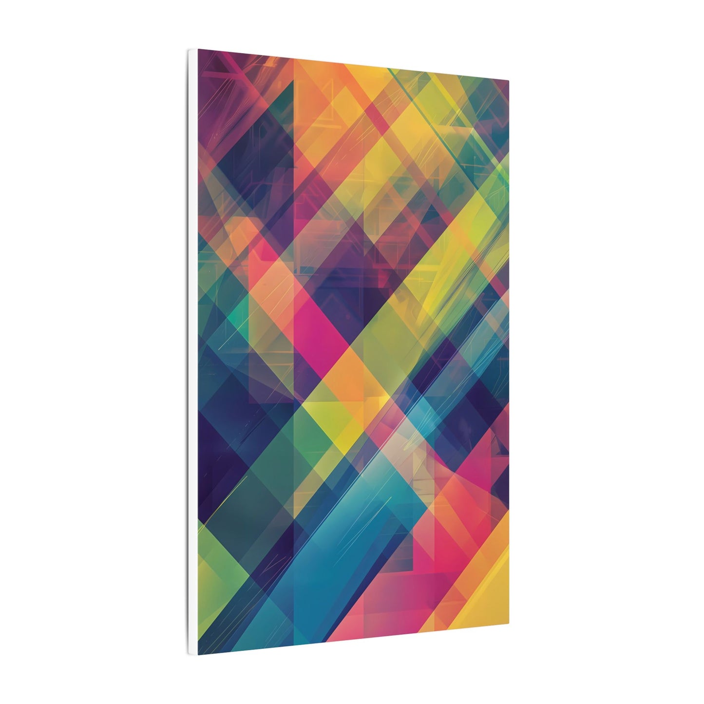Chromatic Explosion Canvas Art: Abstract Geometric Overlap