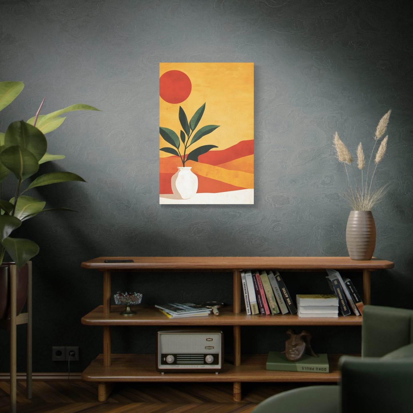 Desert Sun Plant Canvas — Matte Stretched Wall Art