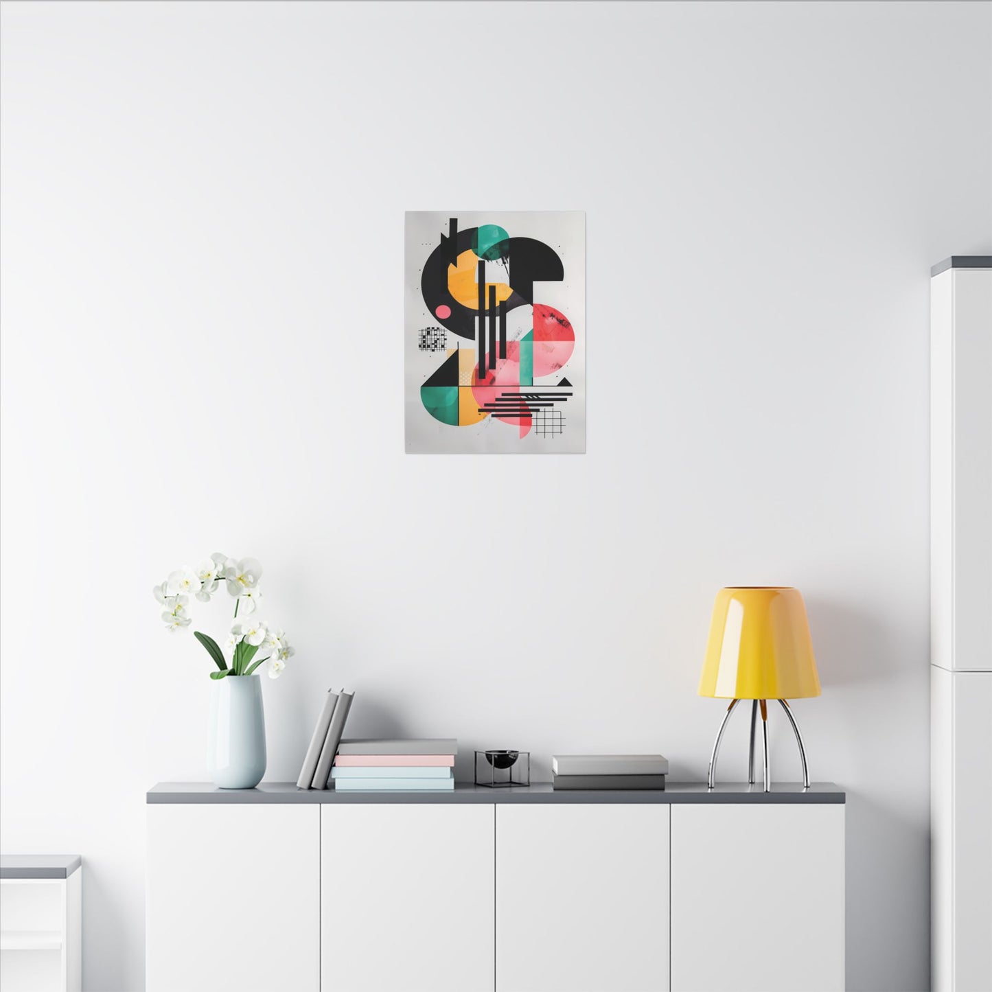 Dynamic Abstract Geometric Canvas Print: Retro Pop Art Collage