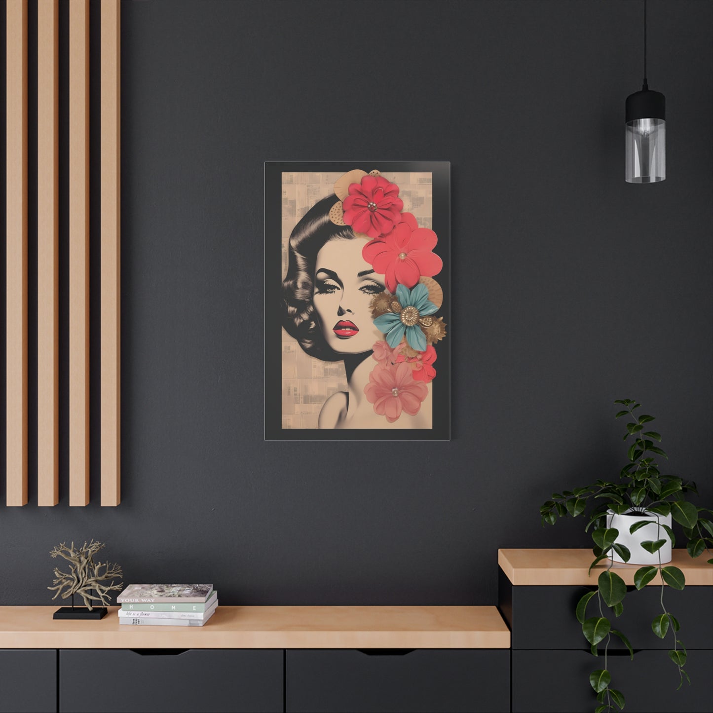 Elegant Floral Art Canvas Print, Wall Decor, Home Decoration