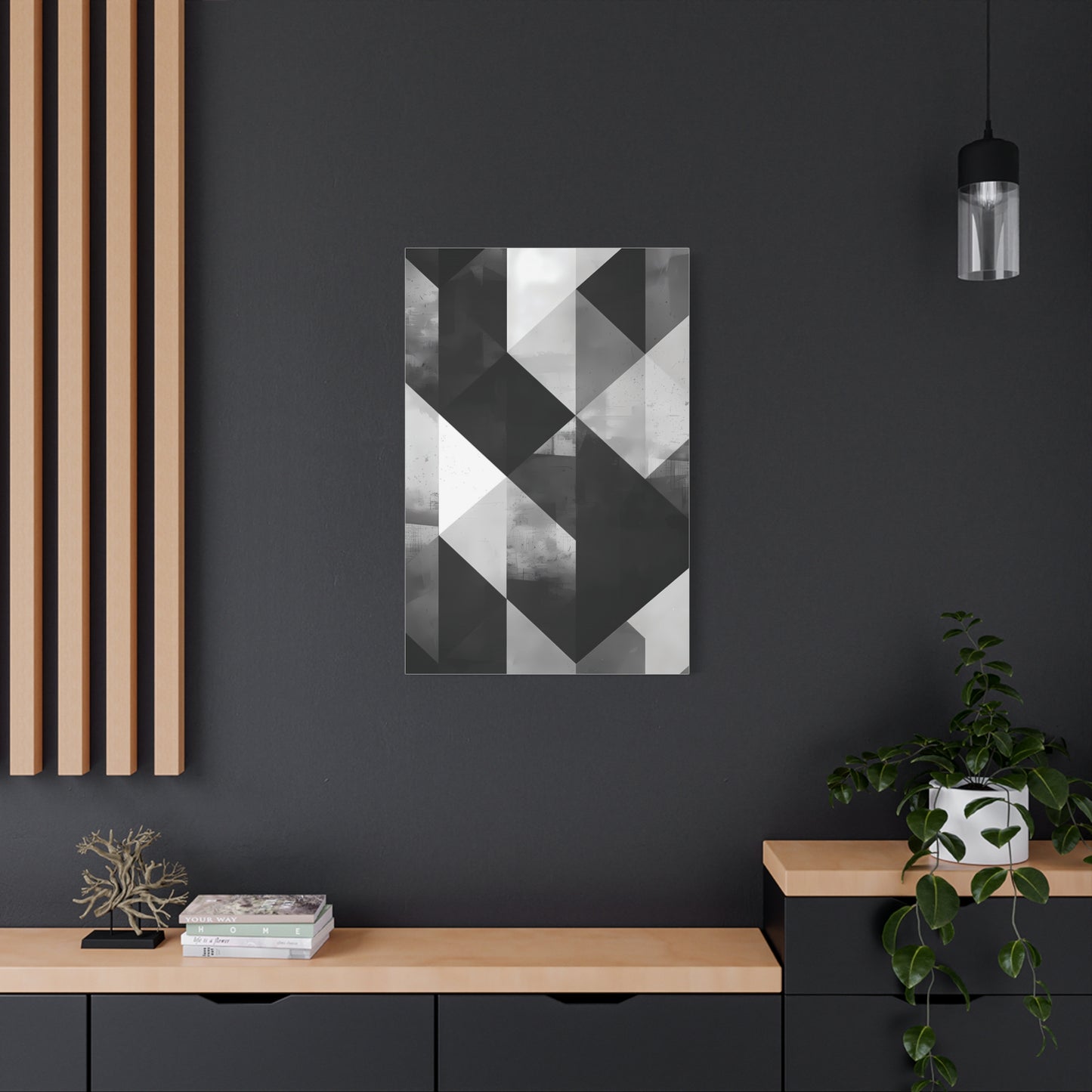 Architectural Balance — Monochrome Abstract Geometric Print