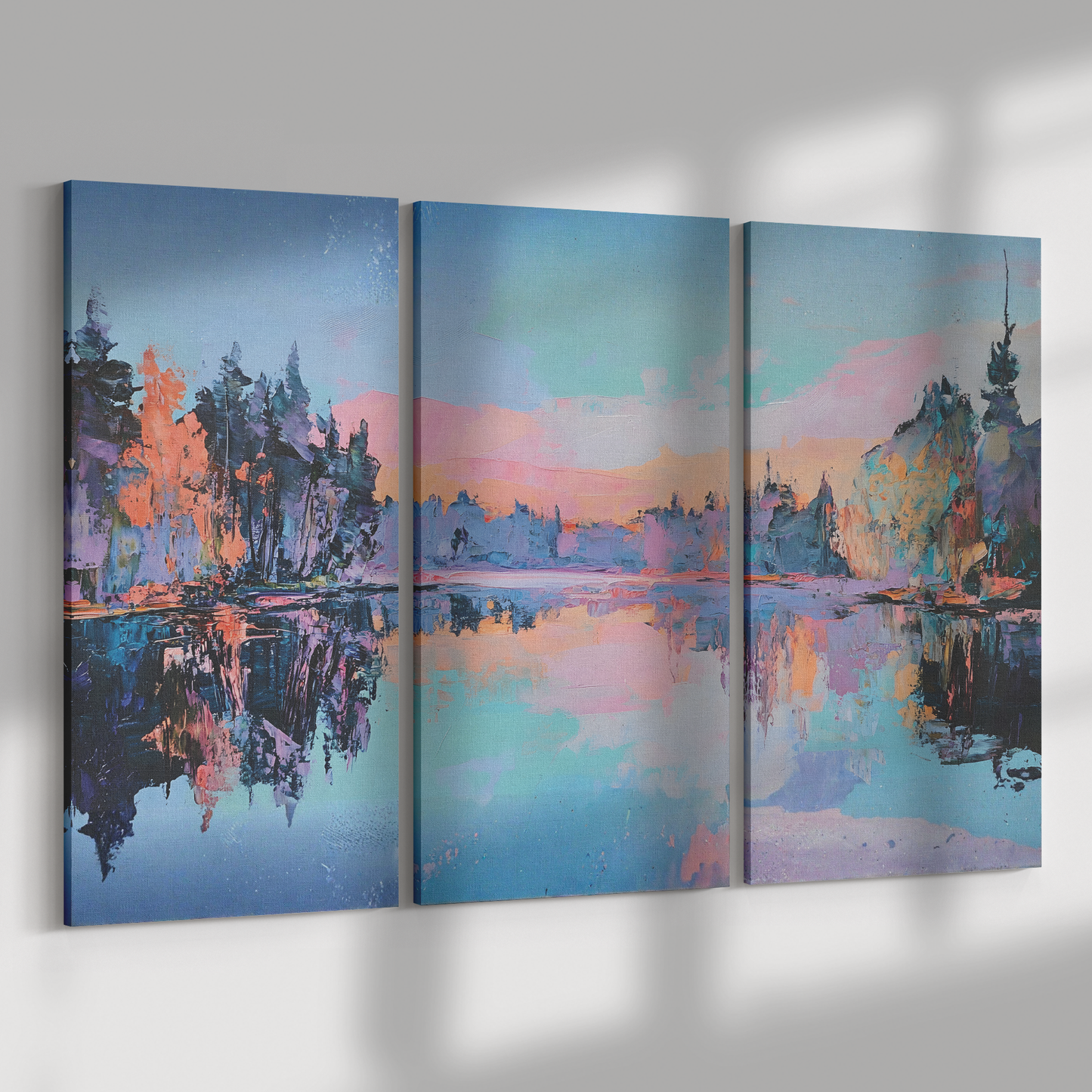 3 pieces Lake art canvas