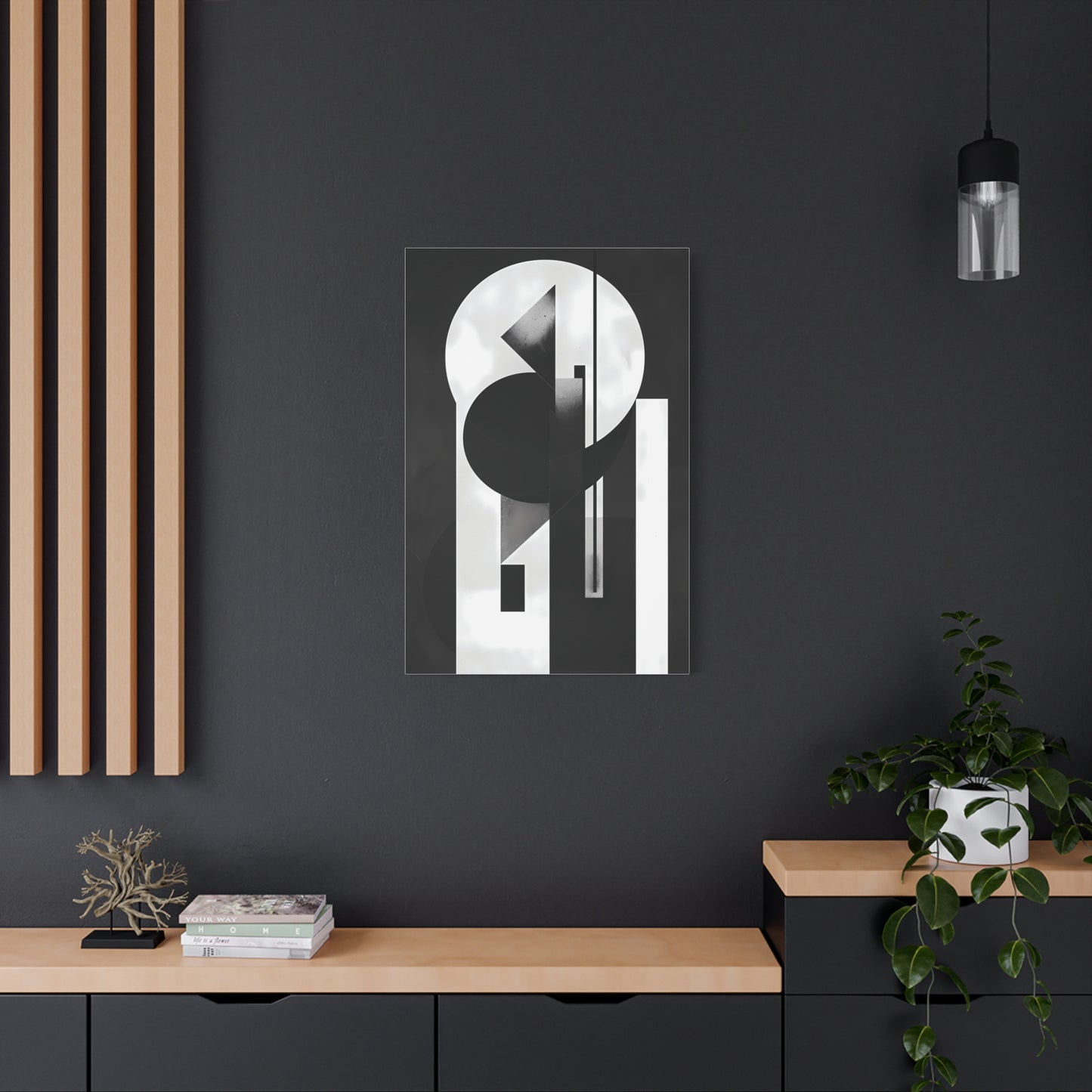 Geometric Symphony — Black & White Modern Poster
