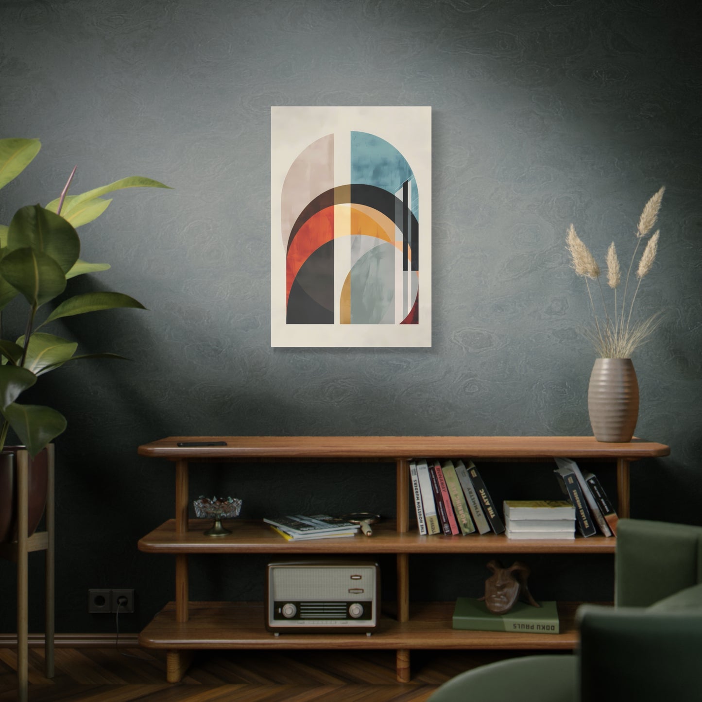 Abstract Archways Canvas Wall Art – Mid-Century Modern Stretched Print