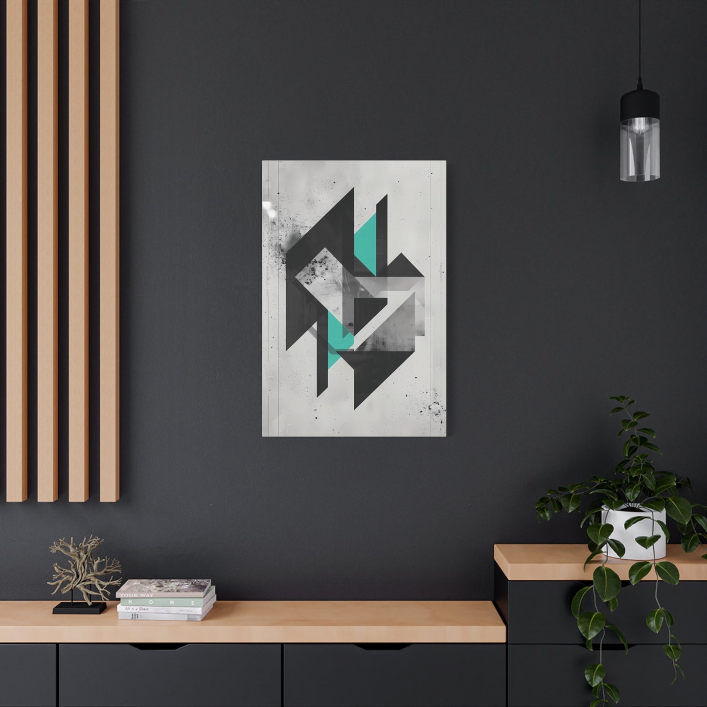 Teal Structure — Modern Abstract Geometric Wall Art