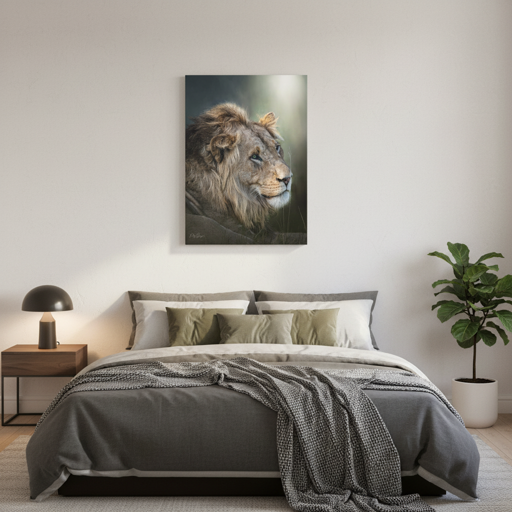 Regal Focus – Close‑Up Male Lion Portrait by Photographer Patsy Weingart