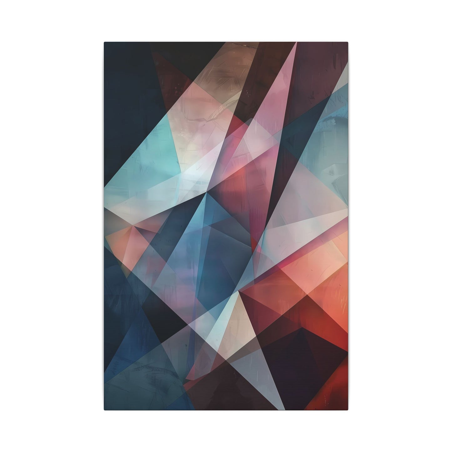 Abstract Shards Canvas Art: Deep Hues and Prismatic Depth