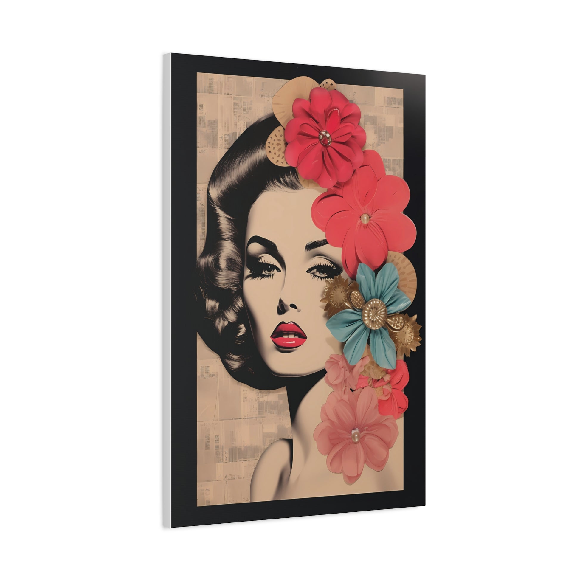 Elegant Floral Art Canvas Print, Wall Decor, Home Decoration