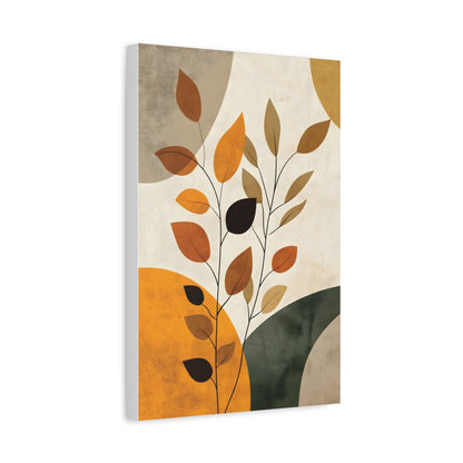 Boho Abstract Botanical Wall Art in Warm Earth Tones