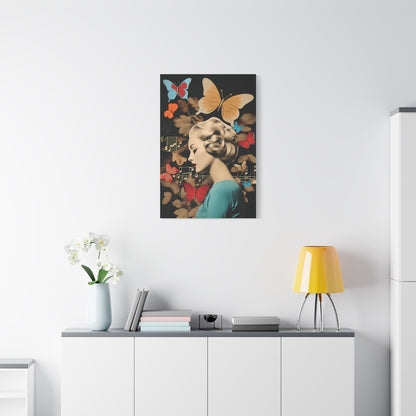 Elegant Butterfly Wall Art Canvas Print, Retro Home Decor