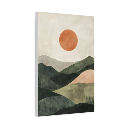 Boho Sun Over Green Hills Print