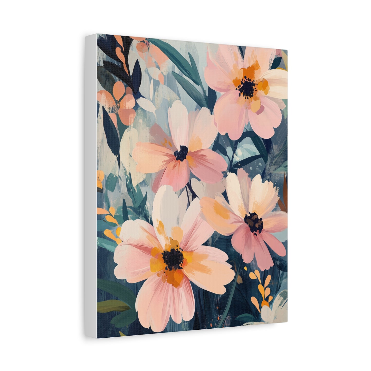 Floral Canvas Art Print, Matte Stretched Wall Decor