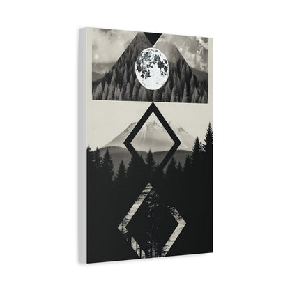 Black and White Mountain Canvas Art Print