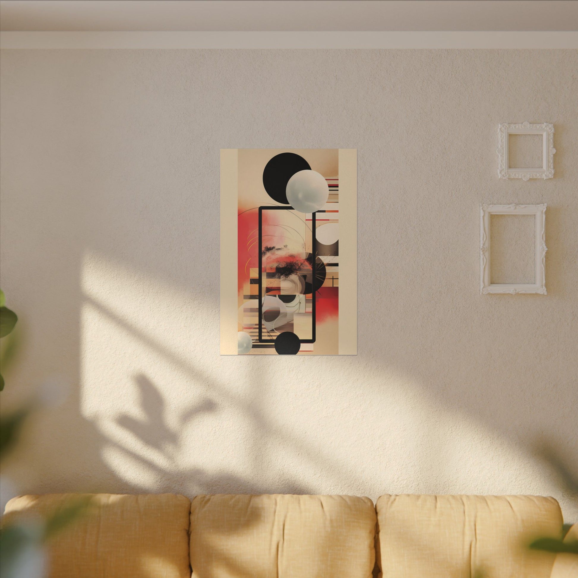 Neo-Deco Abstract Canvas Art: Retro-Futuristic Collage