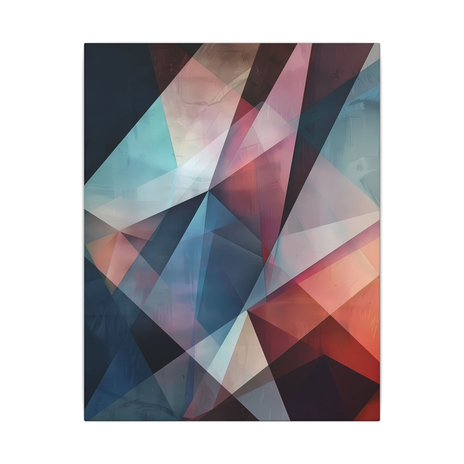 Abstract Shards Canvas Art: Deep Hues and Prismatic Depth