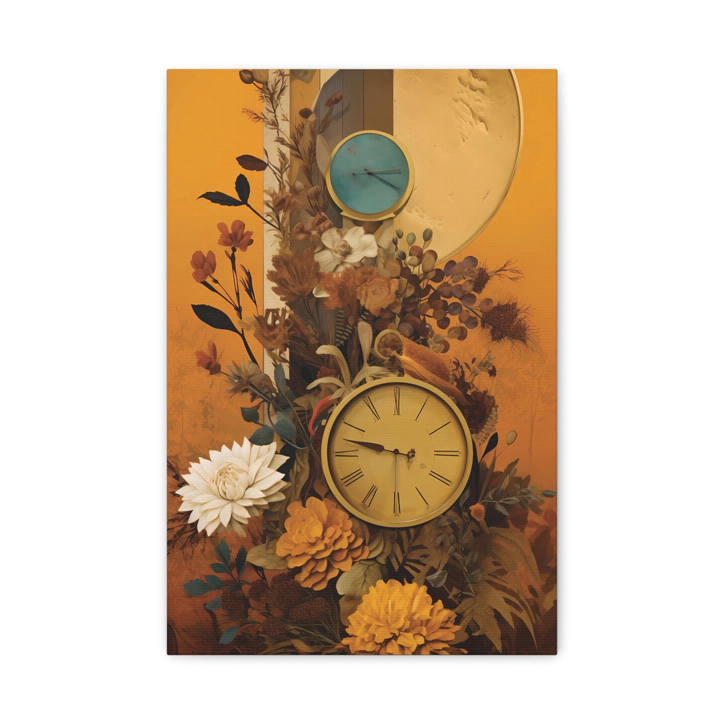 Elegant Floral Wall Clock Art, Home Decor, Boho Style