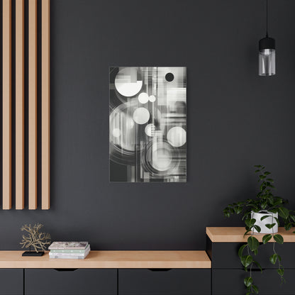 Modern Abstract Canvas Art, Black and White Wall Decor