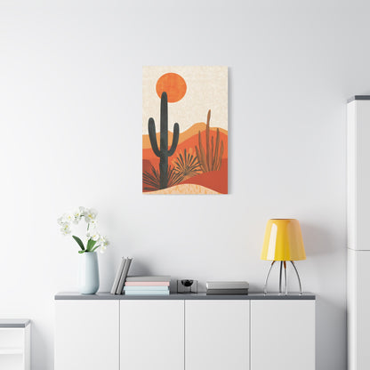 Desert Sunset Canvas Art, Modern Wall Decor