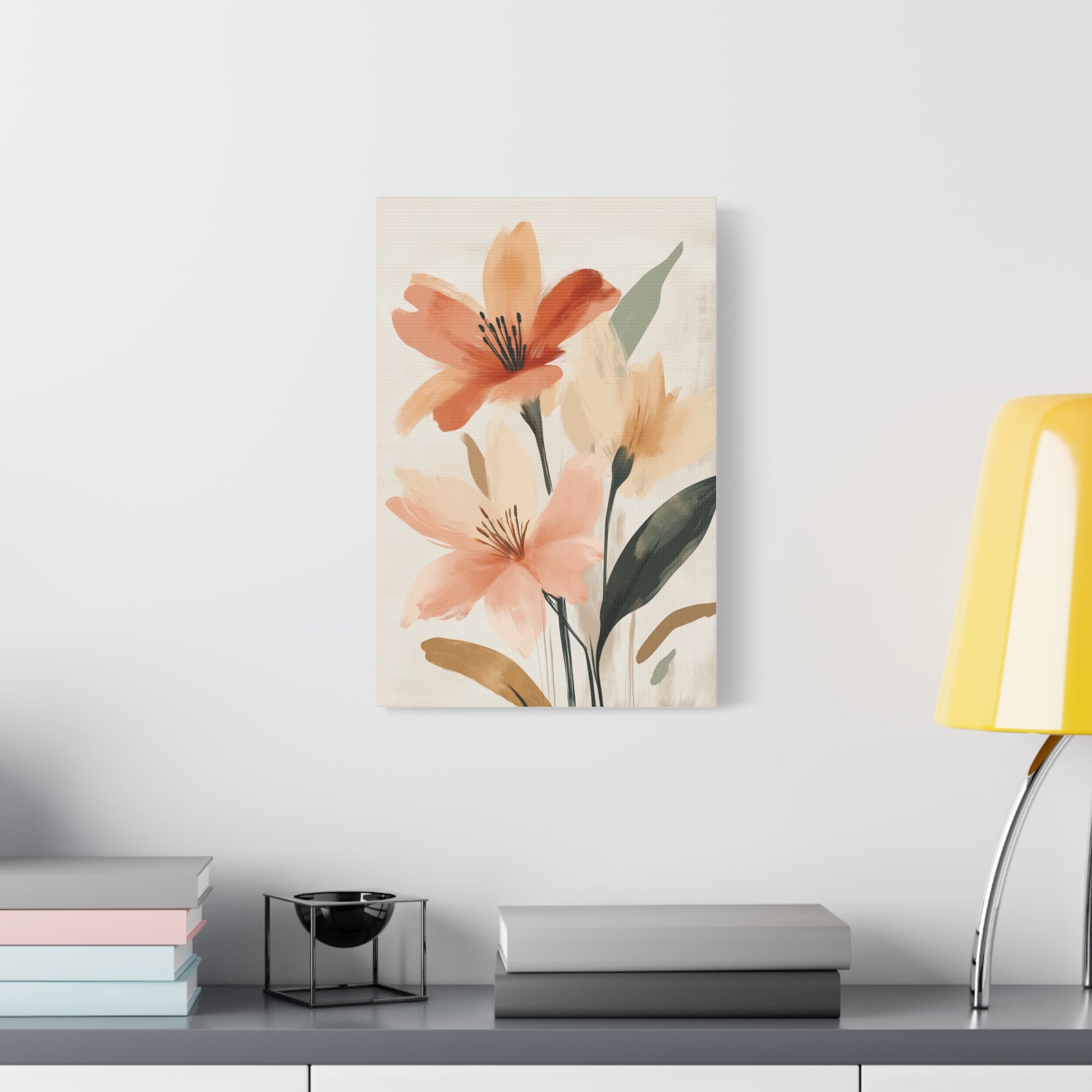 Terracotta Blooms — Modern Floral Wall Art