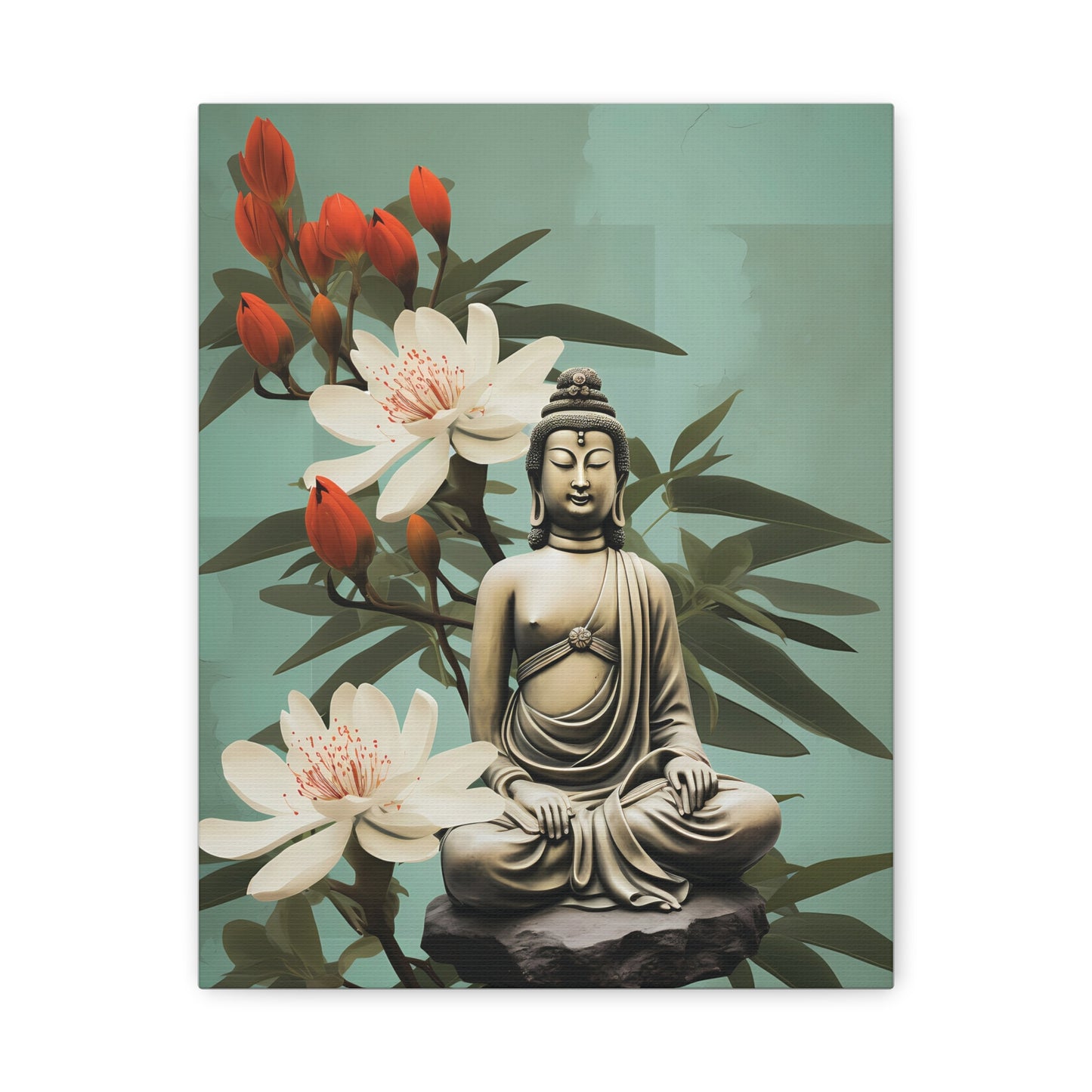 Zen Buddha Canvas Wall Art, Tranquil Meditation Decor