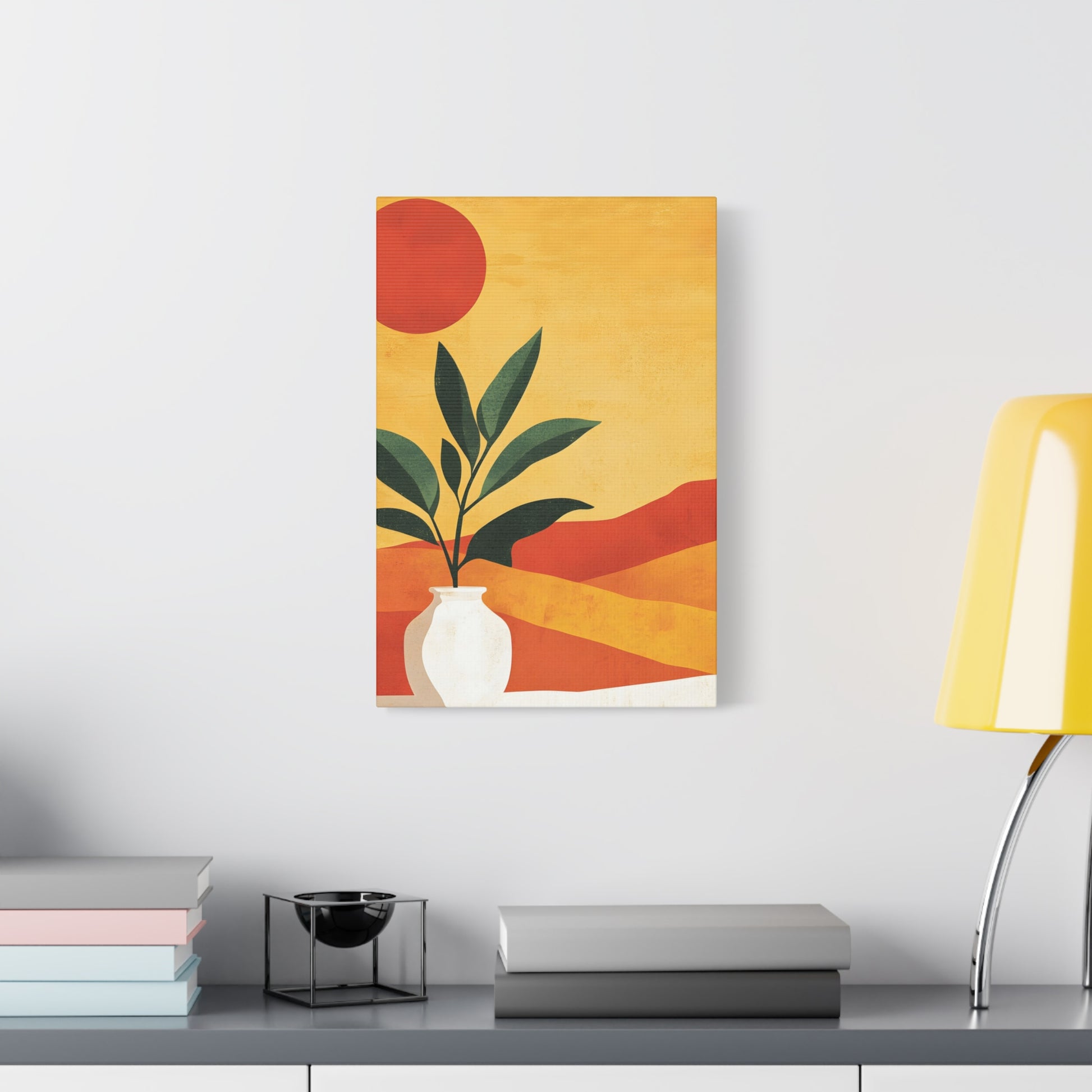 Desert Sun Plant Canvas — Matte Stretched Wall Art