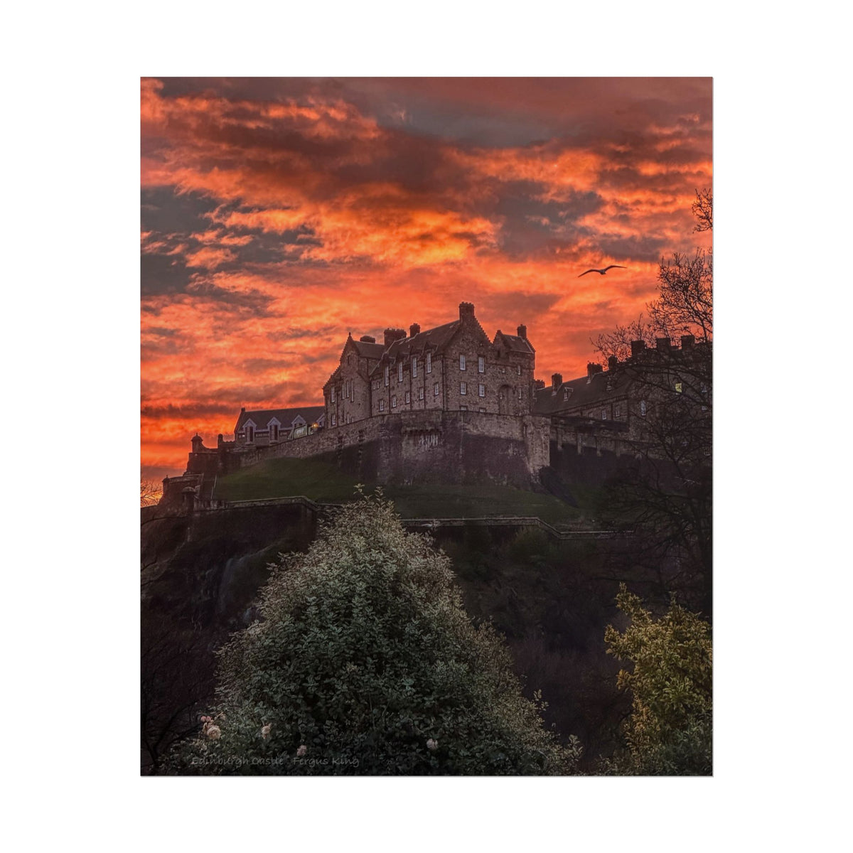 Edinburgh Castle at Sunset Fine Art Print by Photographer Fergus King