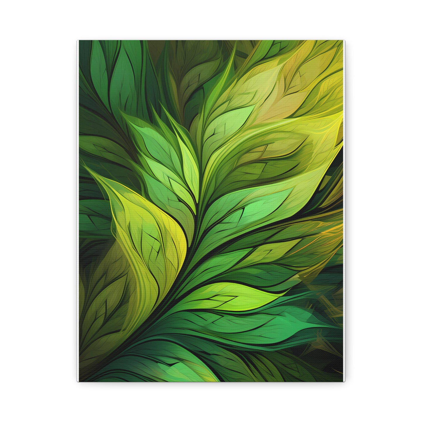 Leafy Green Matte Canvas Art Print, Nature Wall Decor