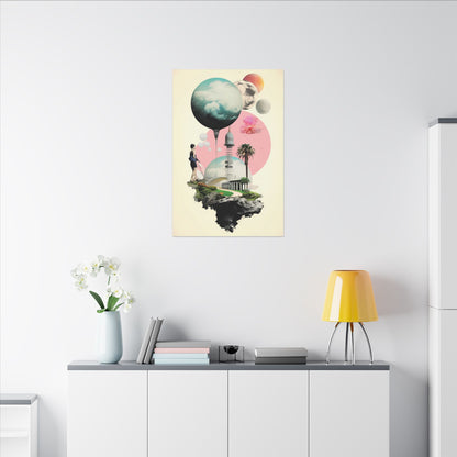 Dreamscape Explorer Canvas Art: Floating Worlds Collage