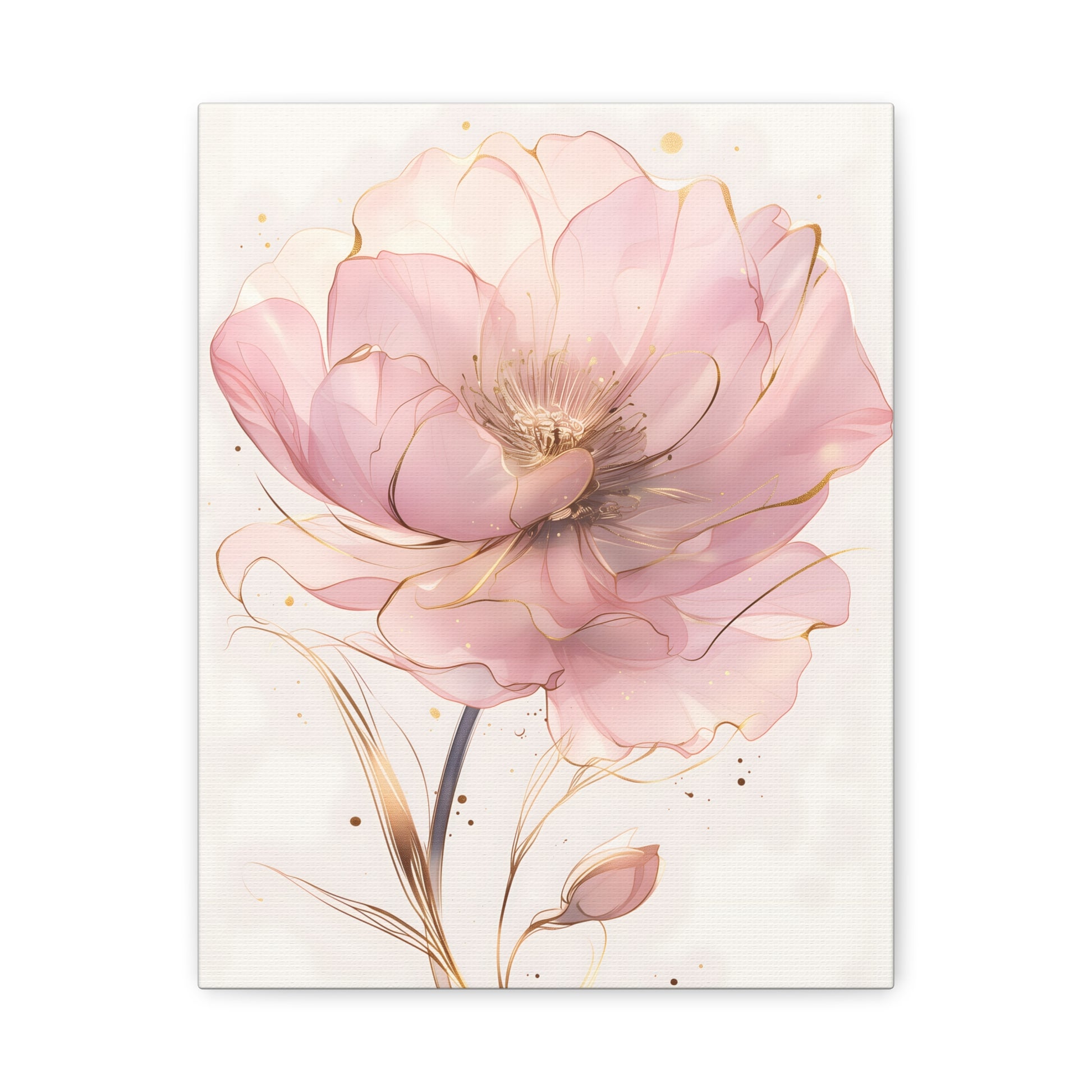 Romantic Blush Pink Floral Artwork Elegant Wall Decor for Home