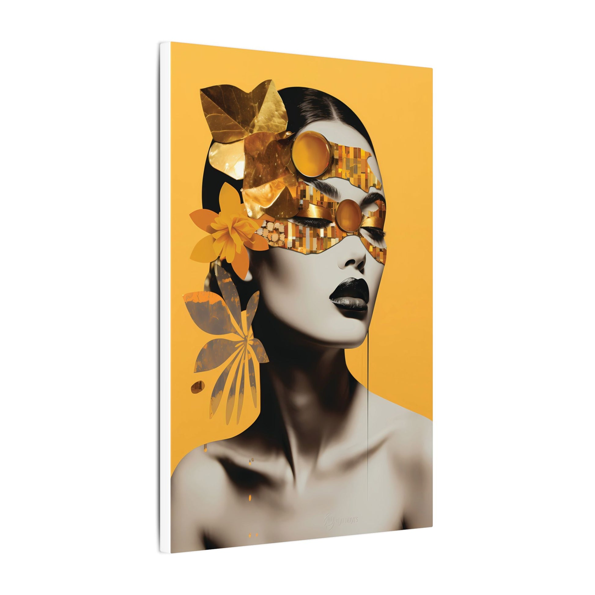 Elegant Gold-Toned Portrait Canvas Art - Modern Wall Decor