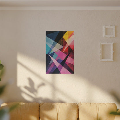 Prismatic Fusion Abstract Canvas Art: Geometric Color Burst