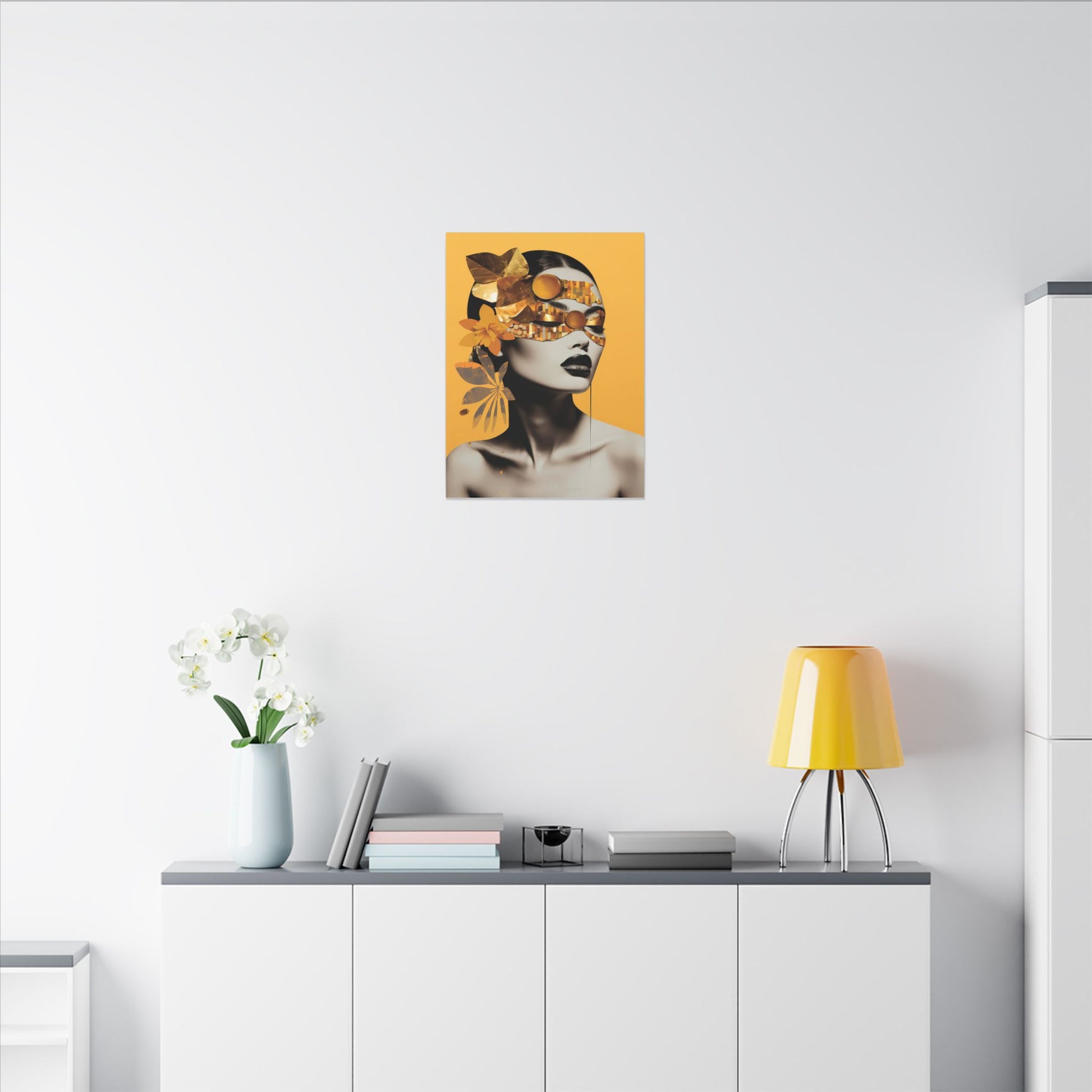 Elegant Gold-Toned Portrait Canvas Art - Modern Wall Decor