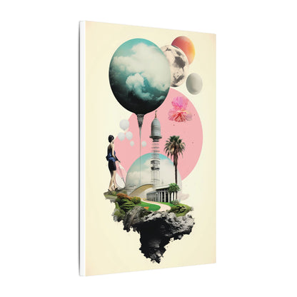 Dreamscape Explorer Canvas Art: Floating Worlds Collage