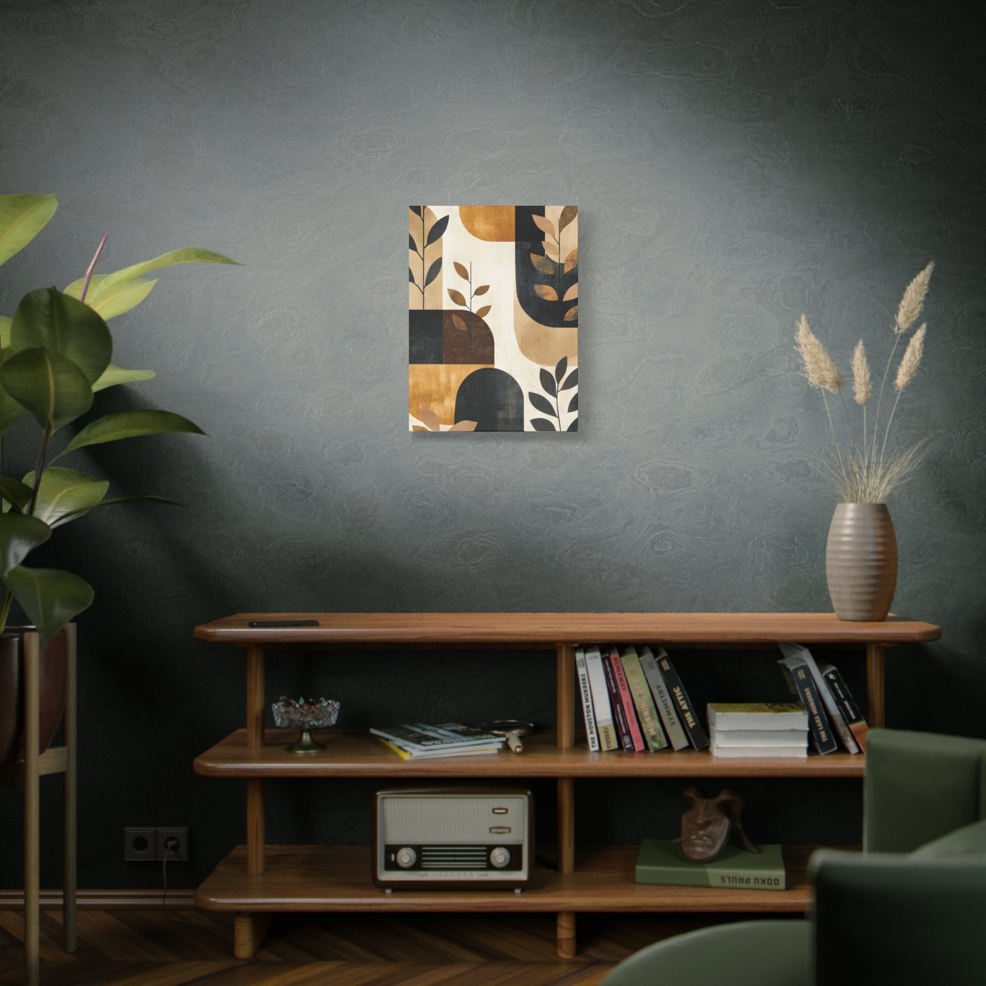 Abstract Earthtone Botanical Canvas