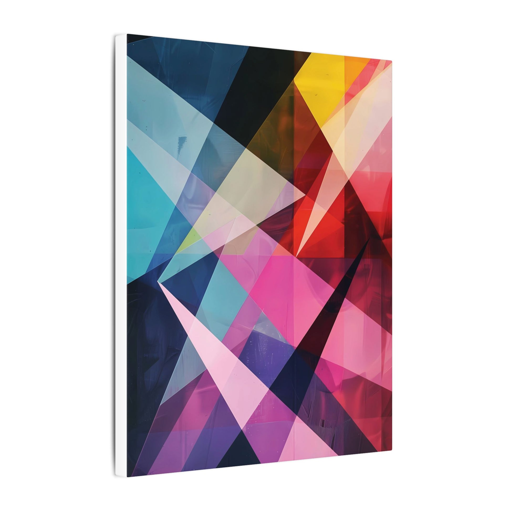 Prismatic Fusion Abstract Canvas Art: Geometric Color Burst