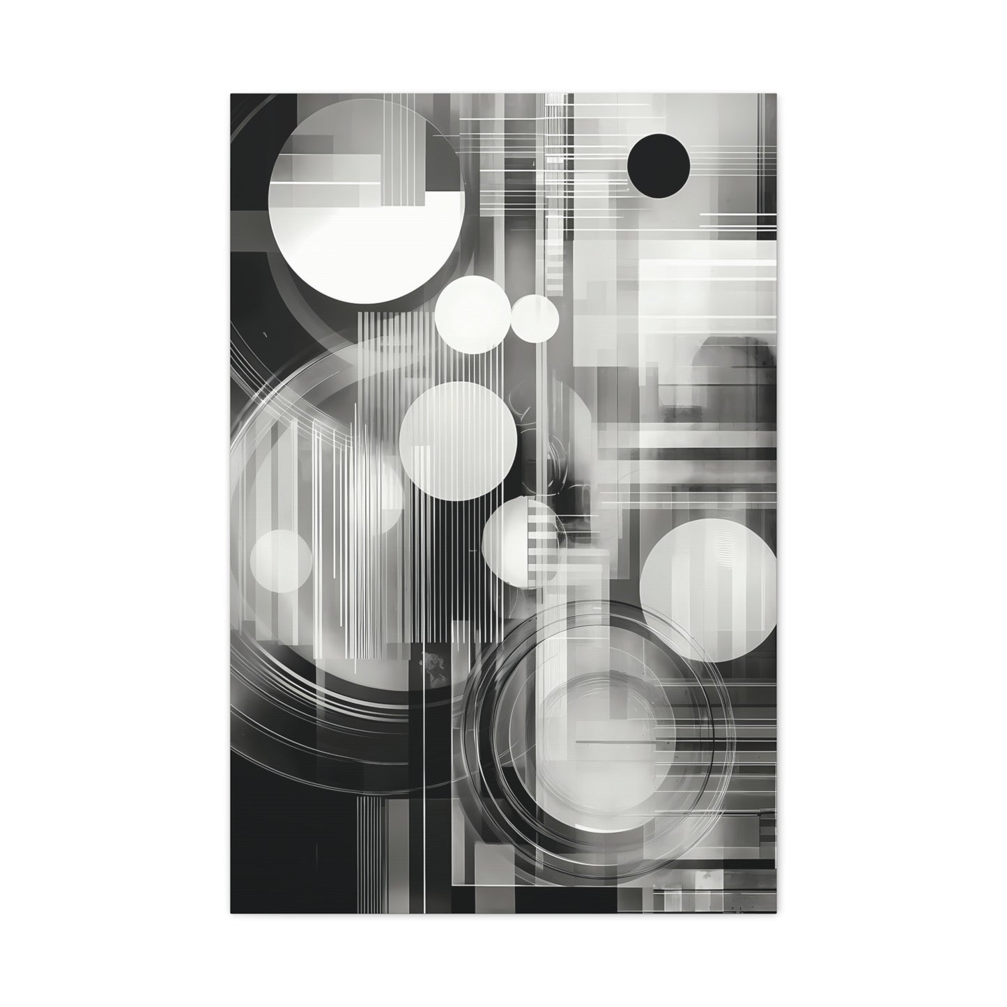 Modern Abstract Canvas Art, Black and White Wall Decor