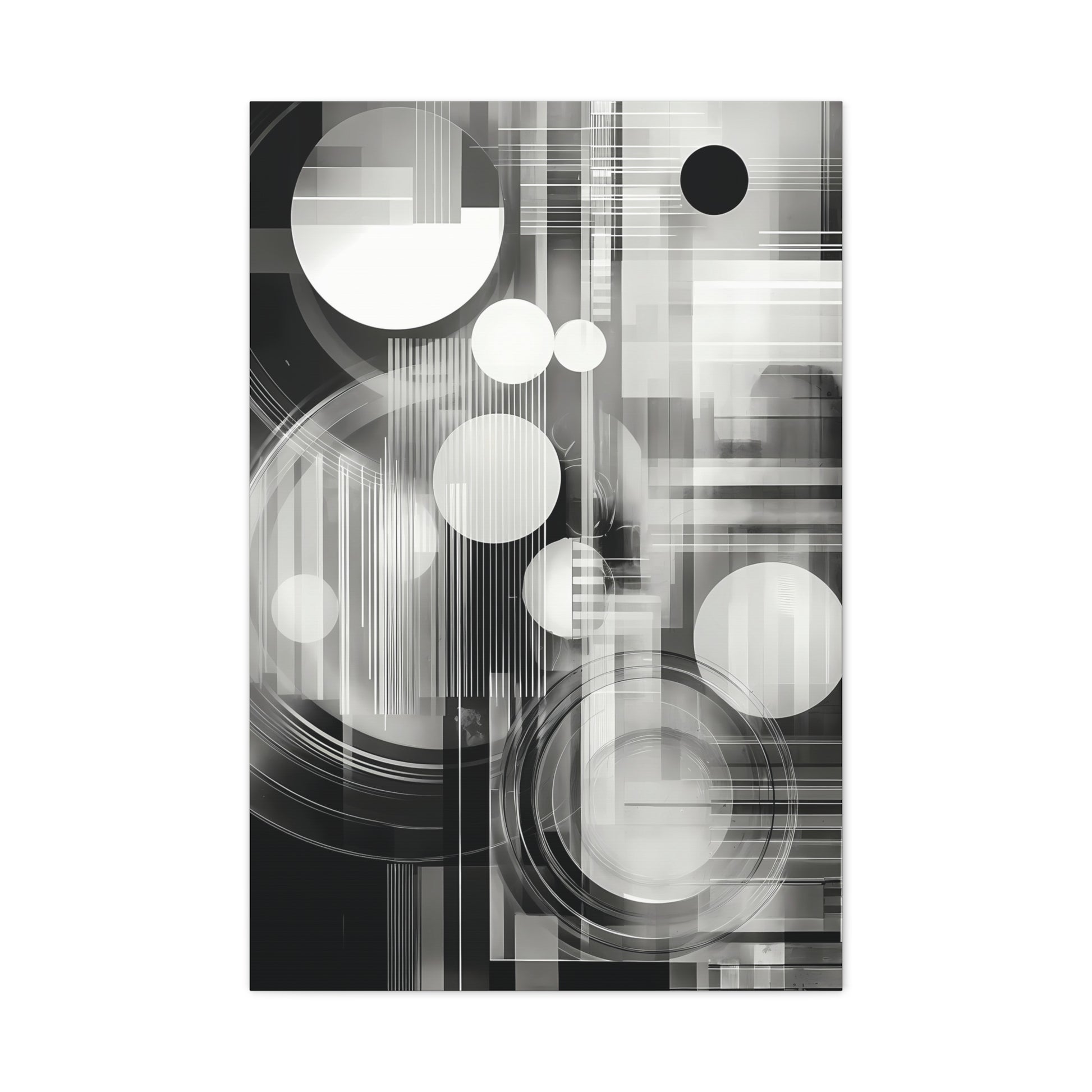 Modern Abstract Canvas Art, Black and White Wall Decor