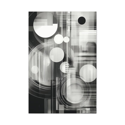 Modern Abstract Canvas Art, Black and White Wall Decor