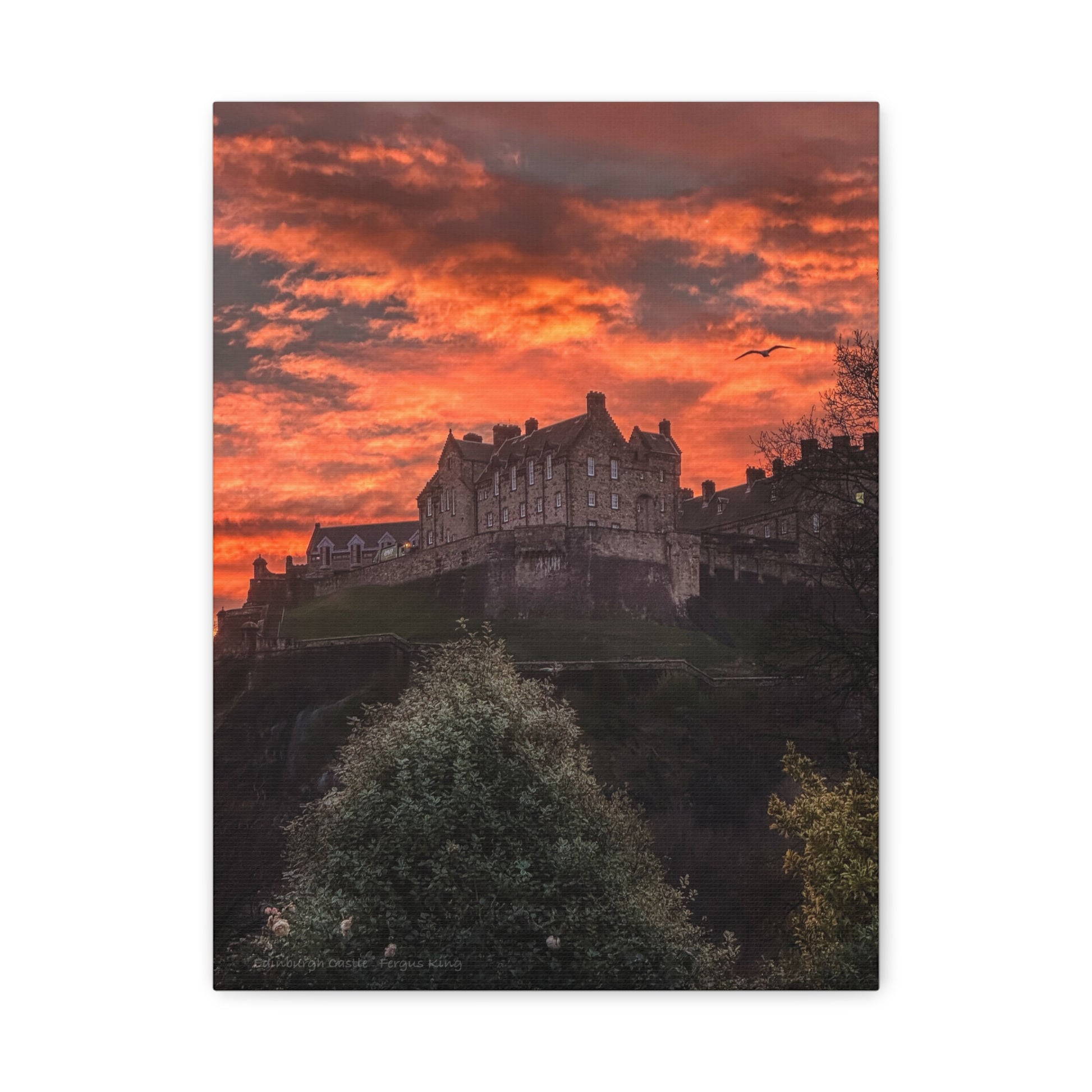 Edinburgh Castle Sunset canvas print – By photographer Fergus King
