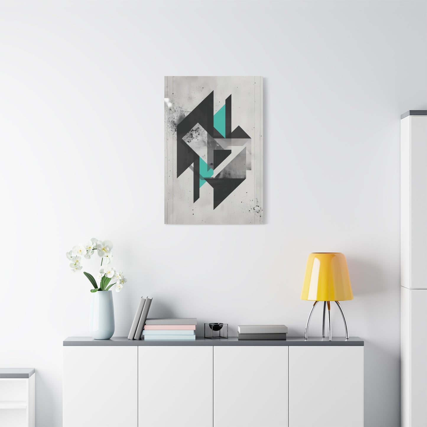 Teal Structure — Modern Abstract Geometric Wall Art