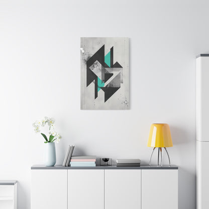Teal Structure — Modern Abstract Geometric Wall Art