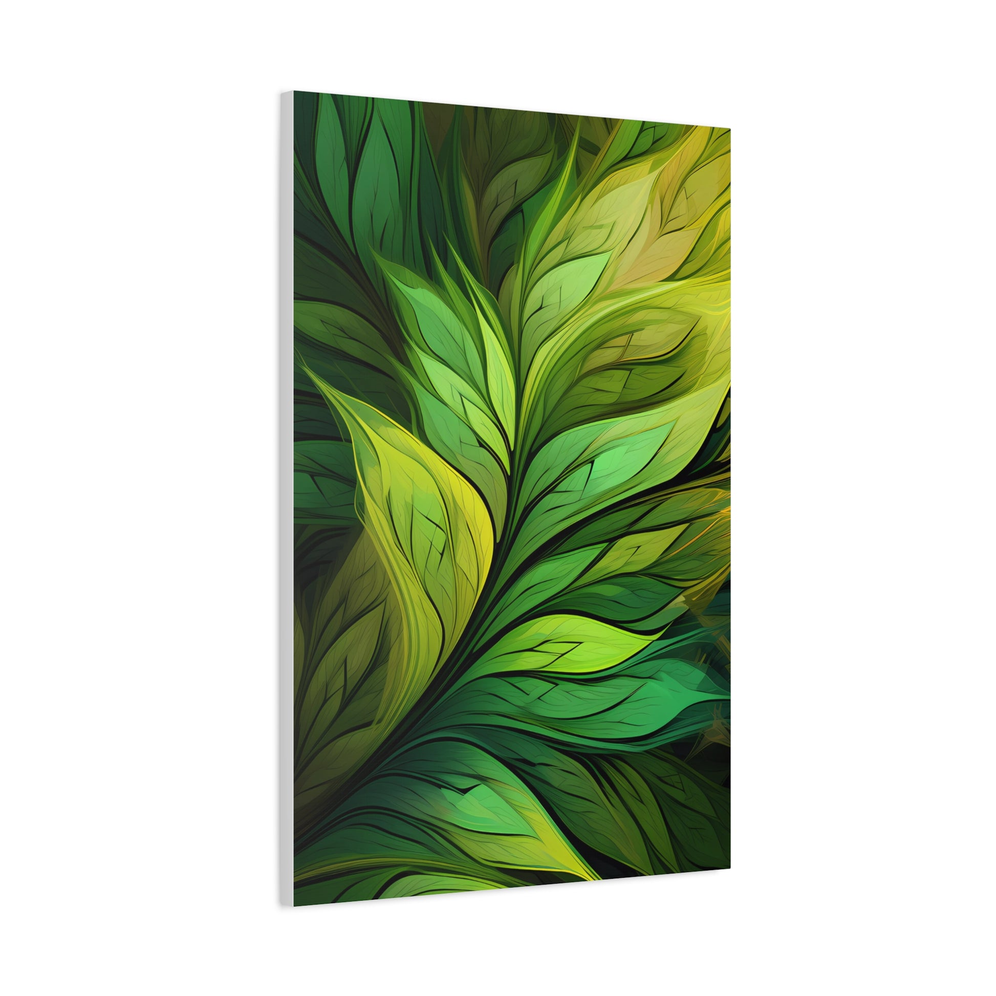Leafy Green Matte Canvas Art Print, Nature Wall Decor