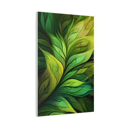 Leafy Green Matte Canvas Art Print, Nature Wall Decor