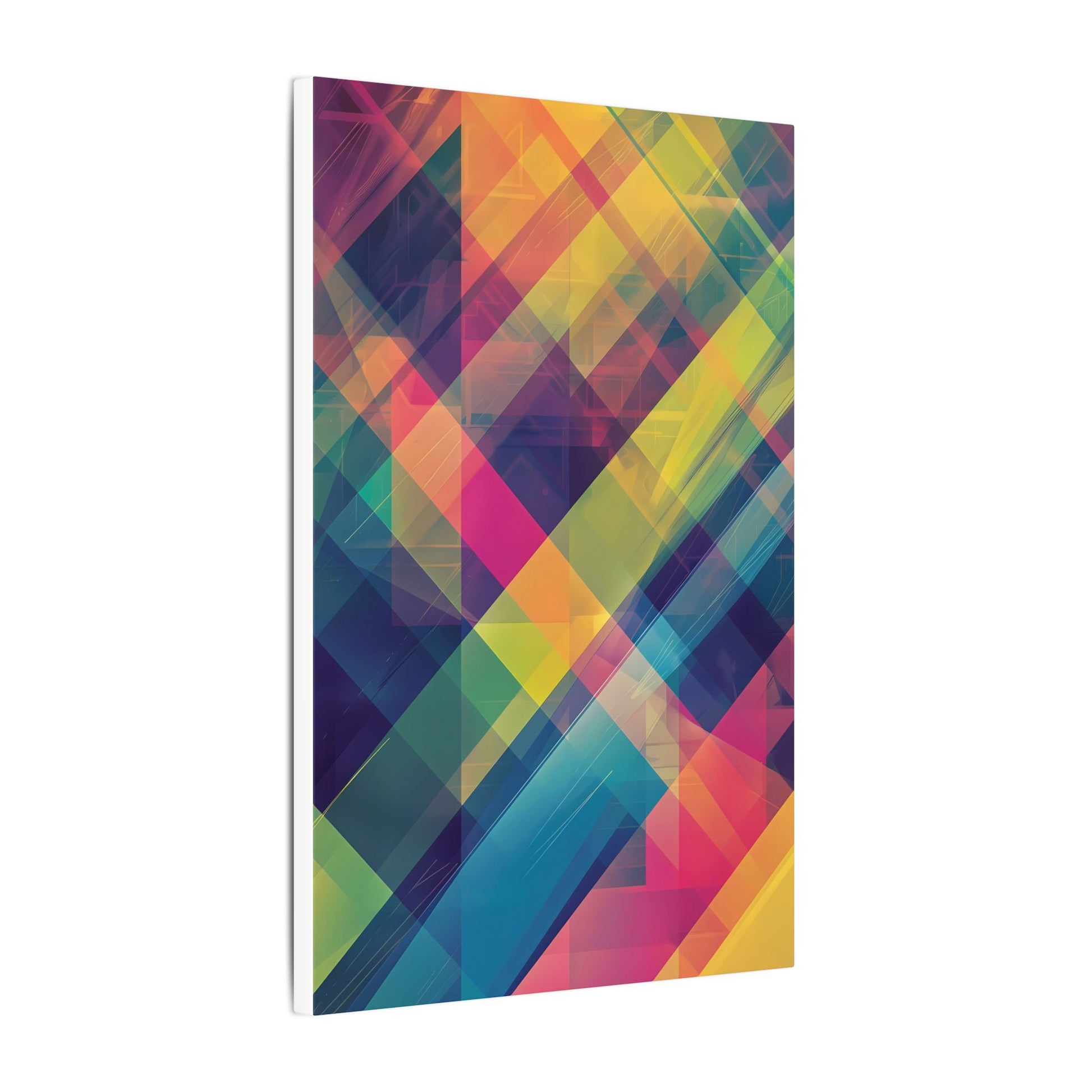 Chromatic Explosion Canvas Art: Abstract Geometric Overlap