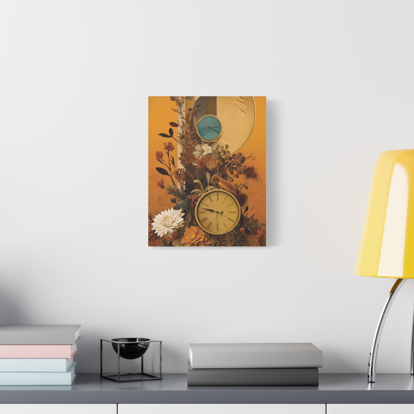 Elegant Floral Wall Clock Art, Home Decor, Boho Style