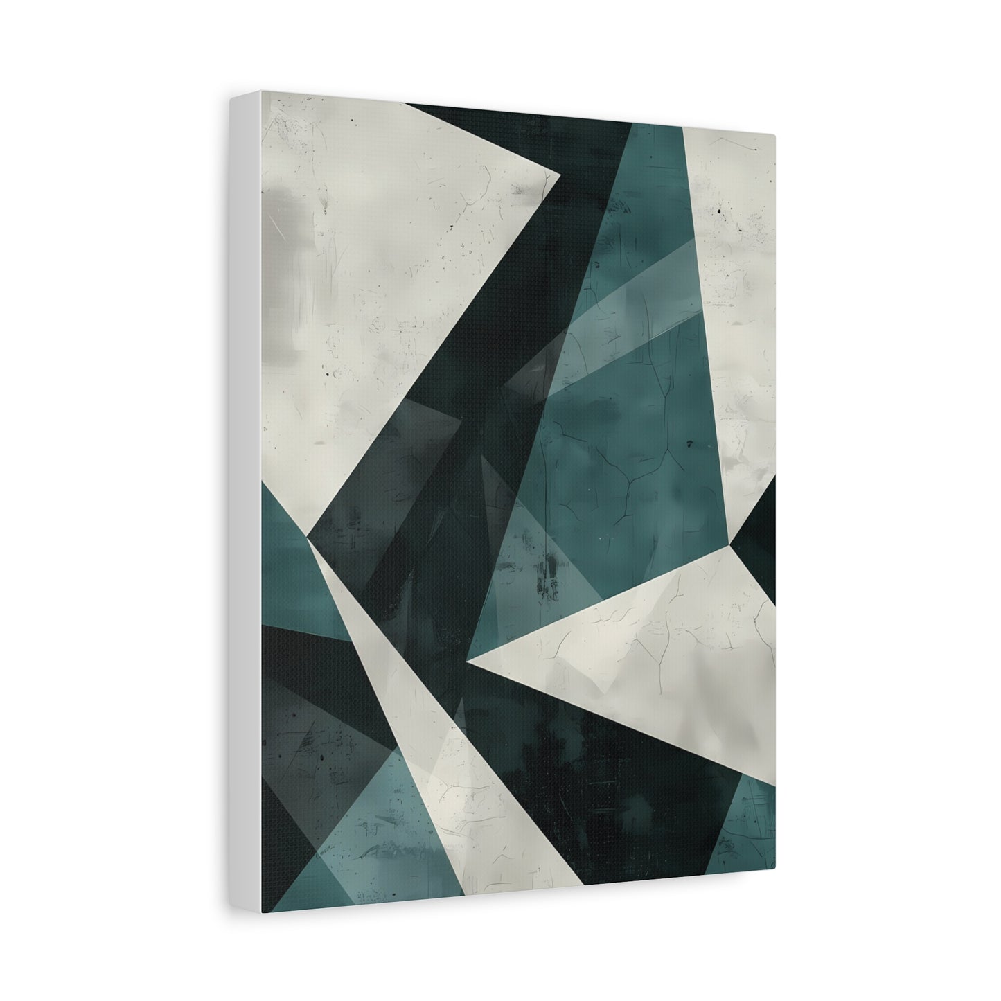 Fractured Teal — Abstract Geometric Art Print