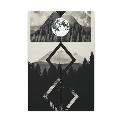 Black and White Mountain Canvas Art Print